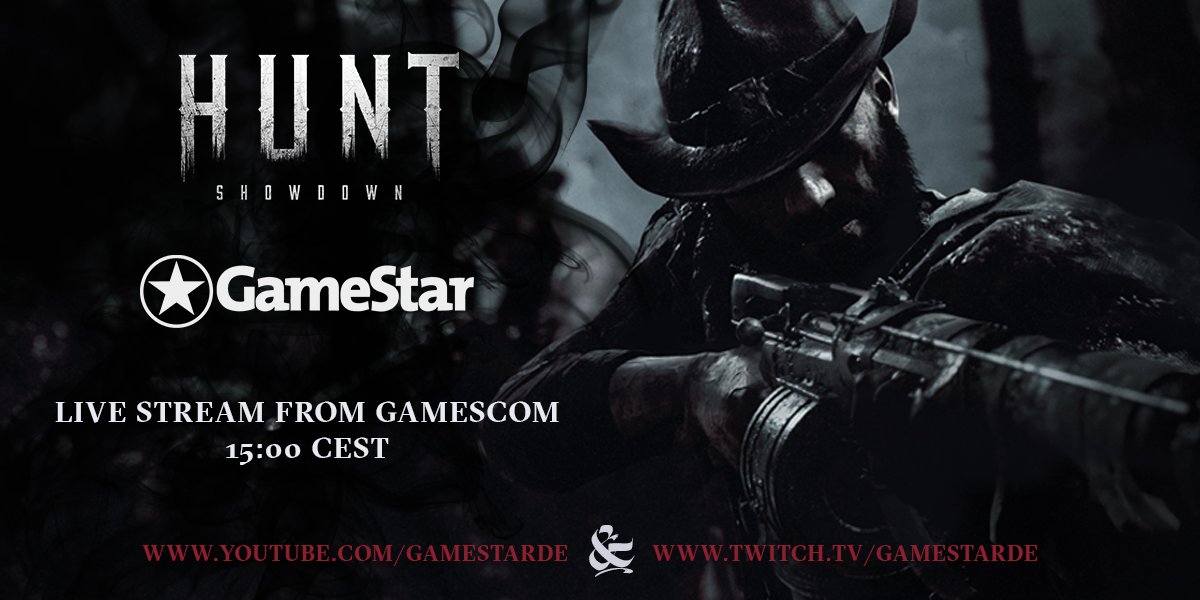 HuntShowdown's tweet image. 3PM CEST today GamestarDE will stream from @gamescom and talk about Hunt! #gamestarcampt 

twitch.tv/gamestarde &amp;amp; youtube.com/GamestarDE