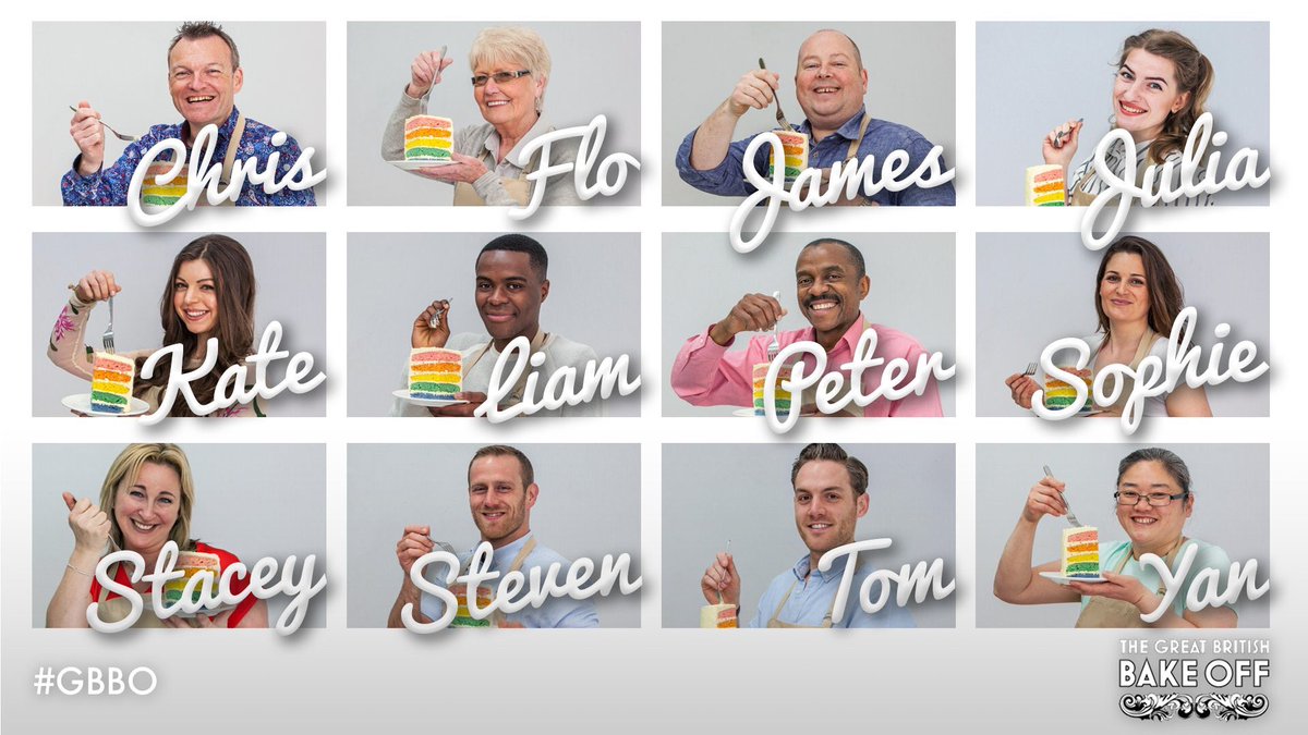 CrocodileBooks's tweet photo. We watch it as much as everyone else... here's the contestants #GBBO https://t.co/G99MD7rxLn