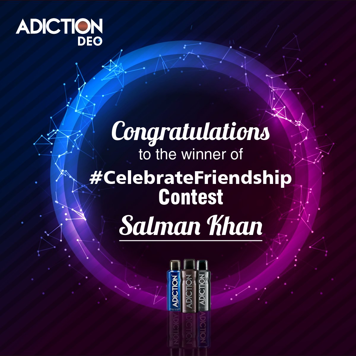 Congratulations to 'Salman Khan(@sayan989)' winner of #CelebrateFriendship Contest. #ContestWinner #SmellStrong #LastLong https://t.co/RqCaM4zwrv