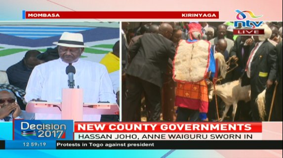 NASA LEADER Raila Odinga declares start of a national campaign for truth &amp; electoral justice in Kenya at #JohoInauguration ceremony.