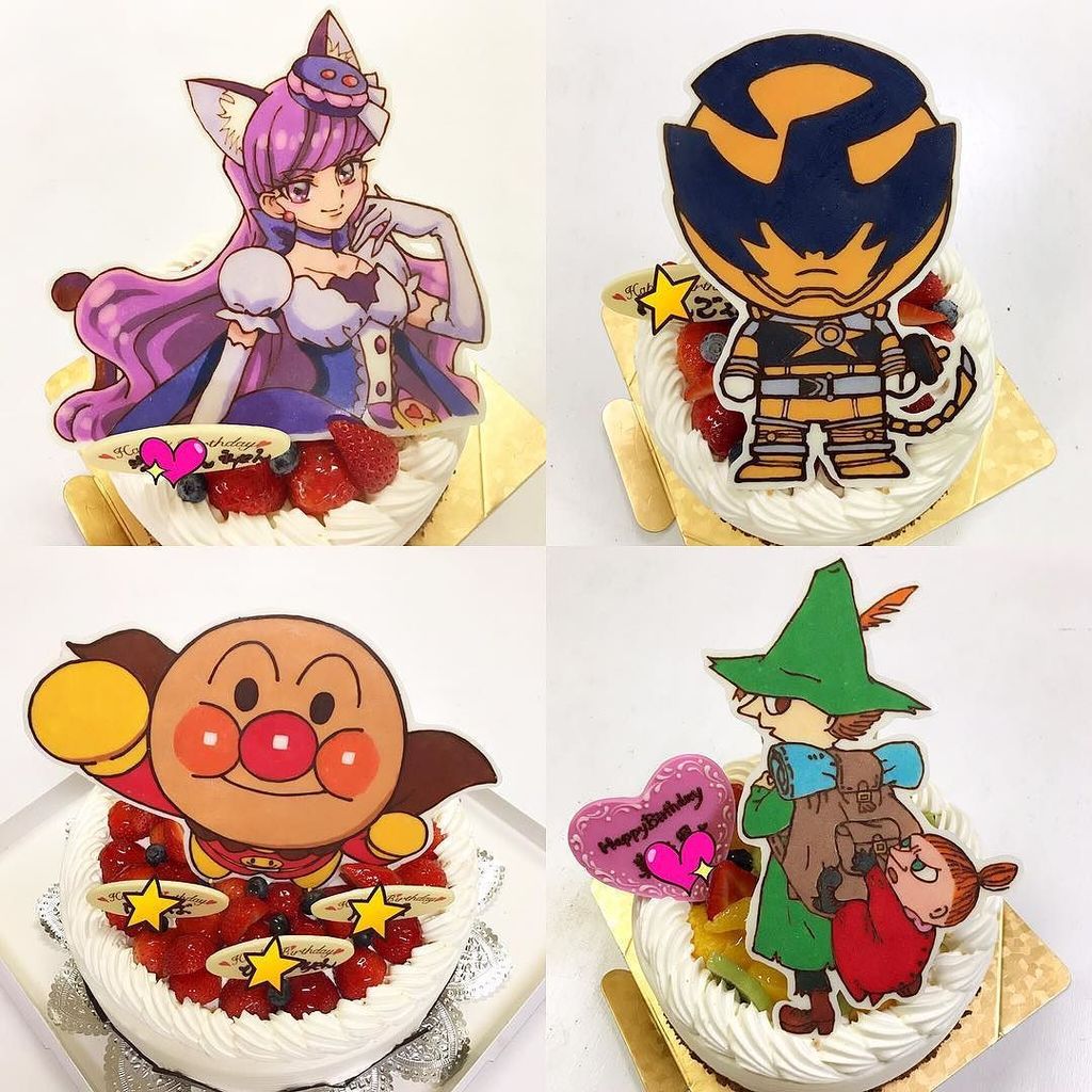 キャラデコ職人 キャラクターケーキ色々です キュアマカロン サソリオレンジ 30cm以上ある巨大な アンパンマン スナフキン リトルミー ご注文ありがとうございました みんなステキな一年になりますように イラストケーキ T Co