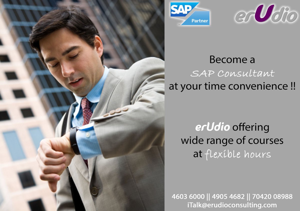 erudioeducation's tweet photo. Rush to #register now. Batches start on 28th Aug 2017. Become a #sap #global #consultant with #erudio https://t.co/V7TCwRmyJ0
