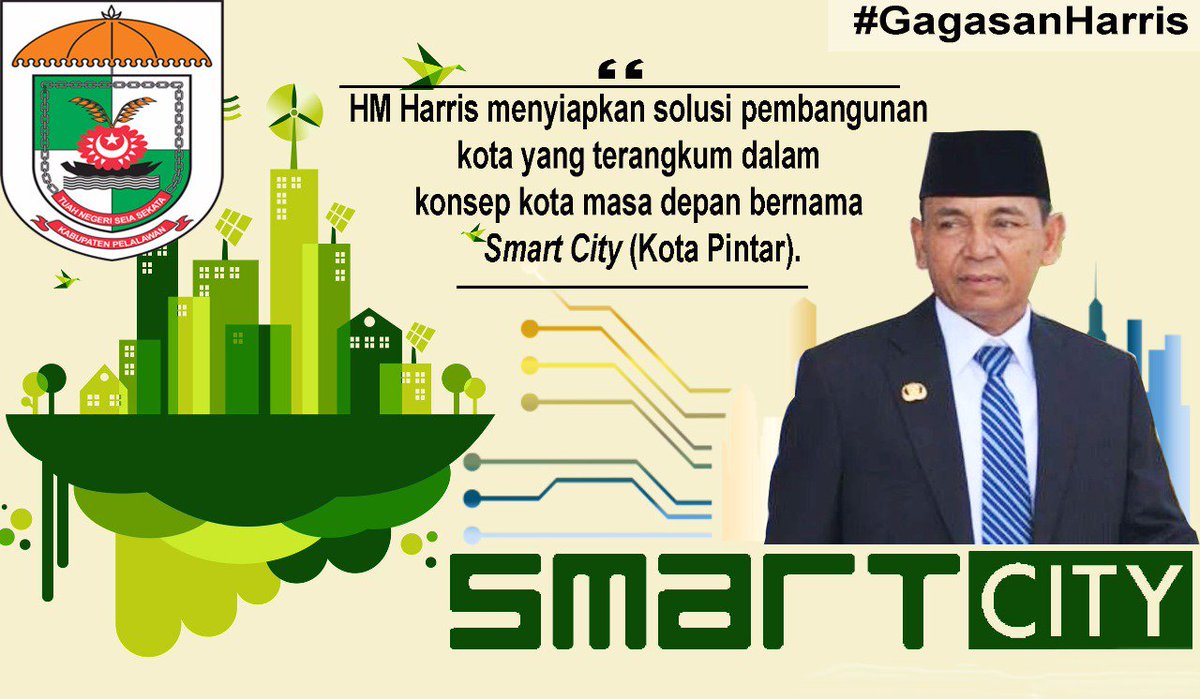 1. HM Harris sdg menyiapkan solusi pembangunan, konsep kota masa depan bernama Smart City (Kota Pintar) di Kab. Pelalawan #GagasanHarris