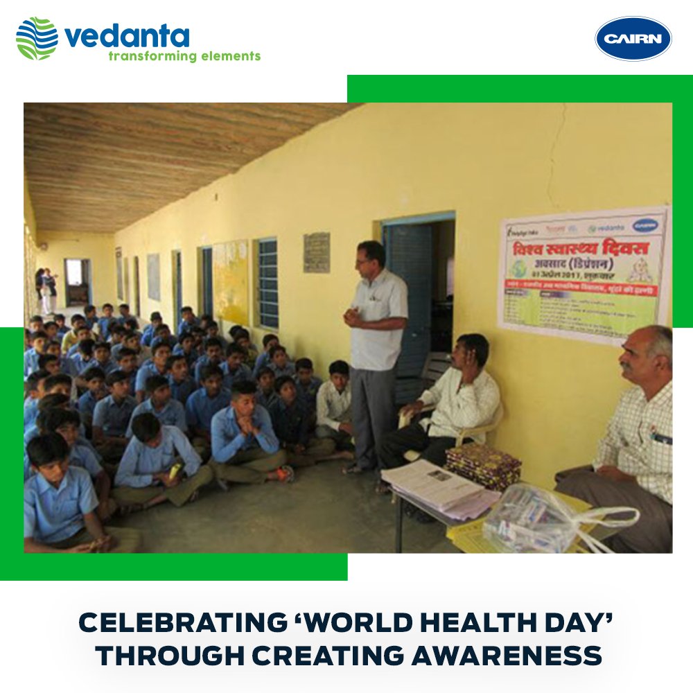 Cairn_Vedanta's tweet photo. More than 300 school students across 24 villages of Barmer participated in a live interaction session held on #WorldHealthDay. 
#LifeAtThar https://t.co/U1RQLHWAnC