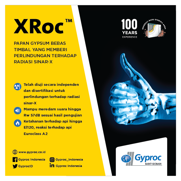 Satu lagi yg baru dari Gyproc: XRoc. Solusi ideal ruang radiologi. Yuk cek lebih lanjut di gyproc.co.id