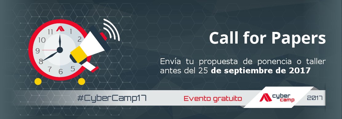 INCIBE's tweet photo. ¿Eres experto en #Ciberseguridad? Si quieres dar una ponencia o taller técnico en #CyberCamp17 envía tu propuesta
https://t.co/ARLDDpJ1Ig https://t.co/9OyexY4VoF