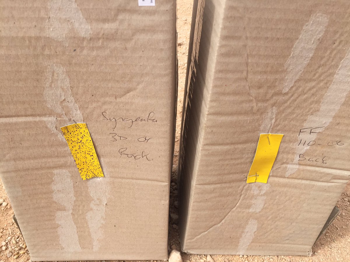 HortApplication's tweet image. A quick on farm demo of the new Syn 3D potato nozzle front is facing the sprayer, back is facing away from the spray #CoverageIsKey