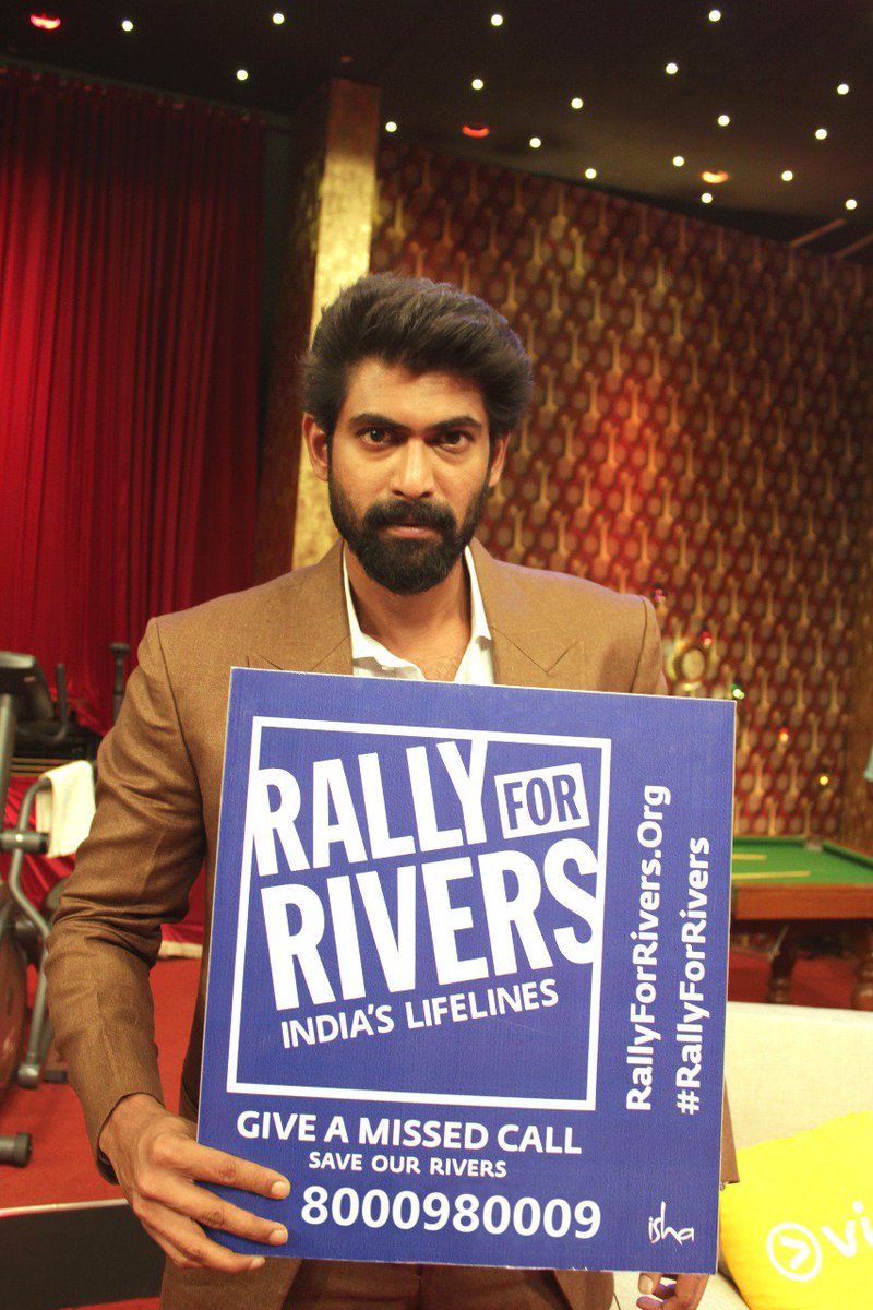 rallyforrivers's tweet photo. Thank you @RanaDaggubati for lending your support to #RallyForRivers! Look fwd to Team @BaahubaliMovie to support the cause with fervor! https://t.co/4qMvTgtUau