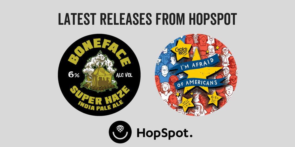 HopSpotNZ's tweet photo. Fresh releases are here at @HopSpotNZ - @ChoiceBros I'm afraid of Americans and @BonefaceBrewer Super Haze - https://t.co/YiuKP04rWm https://t.co/QjPLtE6djj