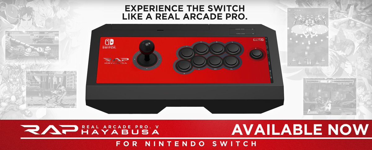 ArcadeShock's tweet photo. HORI RAP V. Hayabusa for Nintendo Switch Arcade Stick - AVAILABLE NOW: https://t.co/ZpnEwFdwtu #USFII #streetfighter #arcadestick https://t.co/KyO0LQeqTd