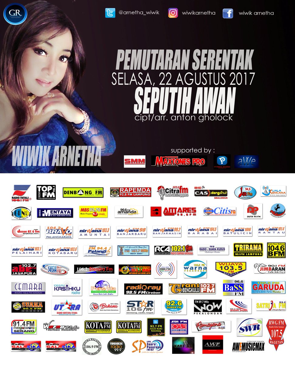 SwaramudaBDG's tweet photo. #Today #pemutaranserentak:
#seputihawan @arnetha_wiwik @anton_gholock cc ; @aWe_Radiopromo @jalankarmel114 Jam 16.10pm https://t.co/u5UVLFsFKI