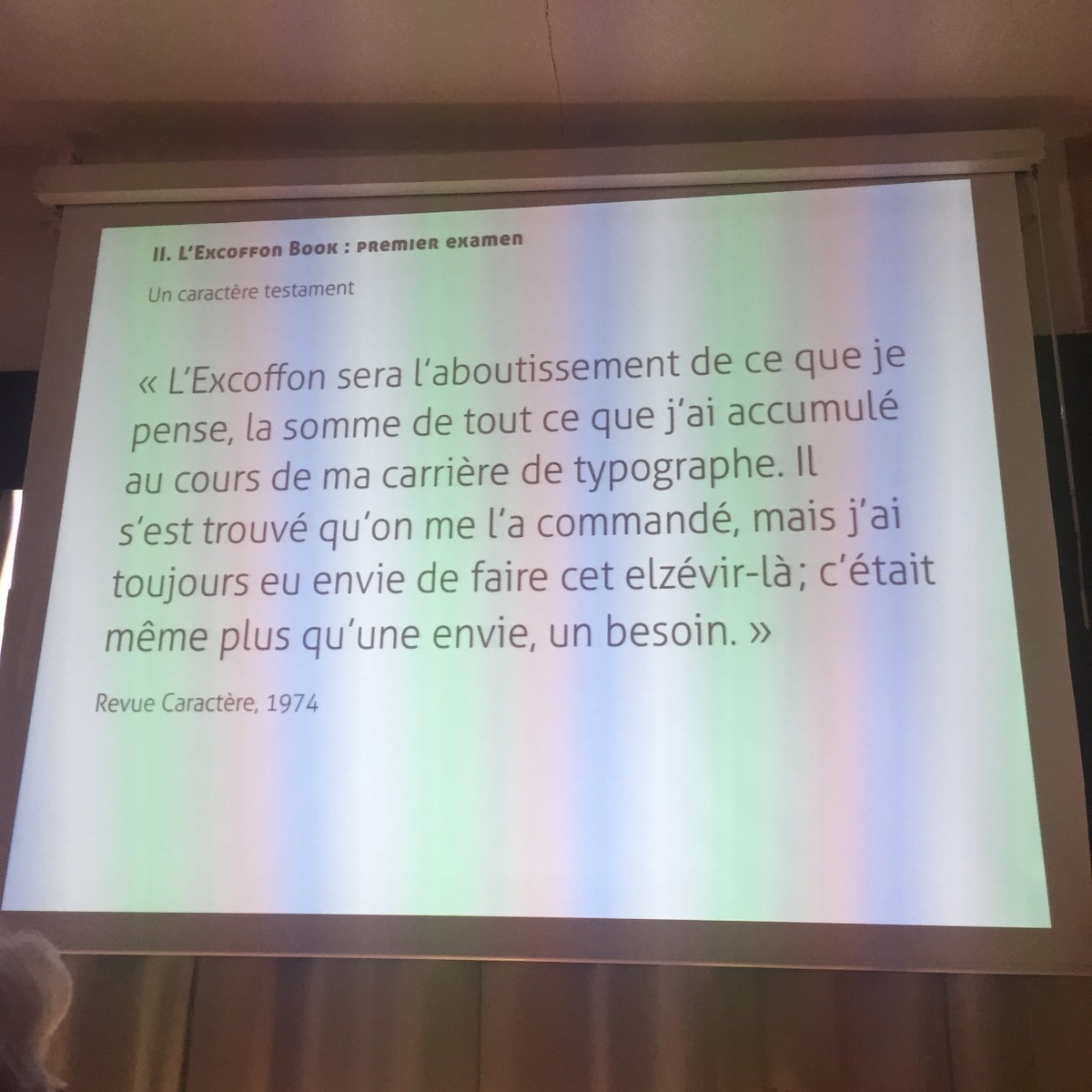 AnthonyMasure's tweet photo. Pb éthique de la numérisation du dernier #Excoffon : faut-il conserver les incohérences formelles ? 
@bruno_bernard #Lure2017 https://t.co/Y9KEXO137e