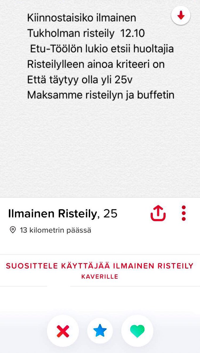 TheManninen's tweet photo. Ei juma mikä tuli tinderissä vastaan 🙈 https://t.co/RFNPUgqqPN