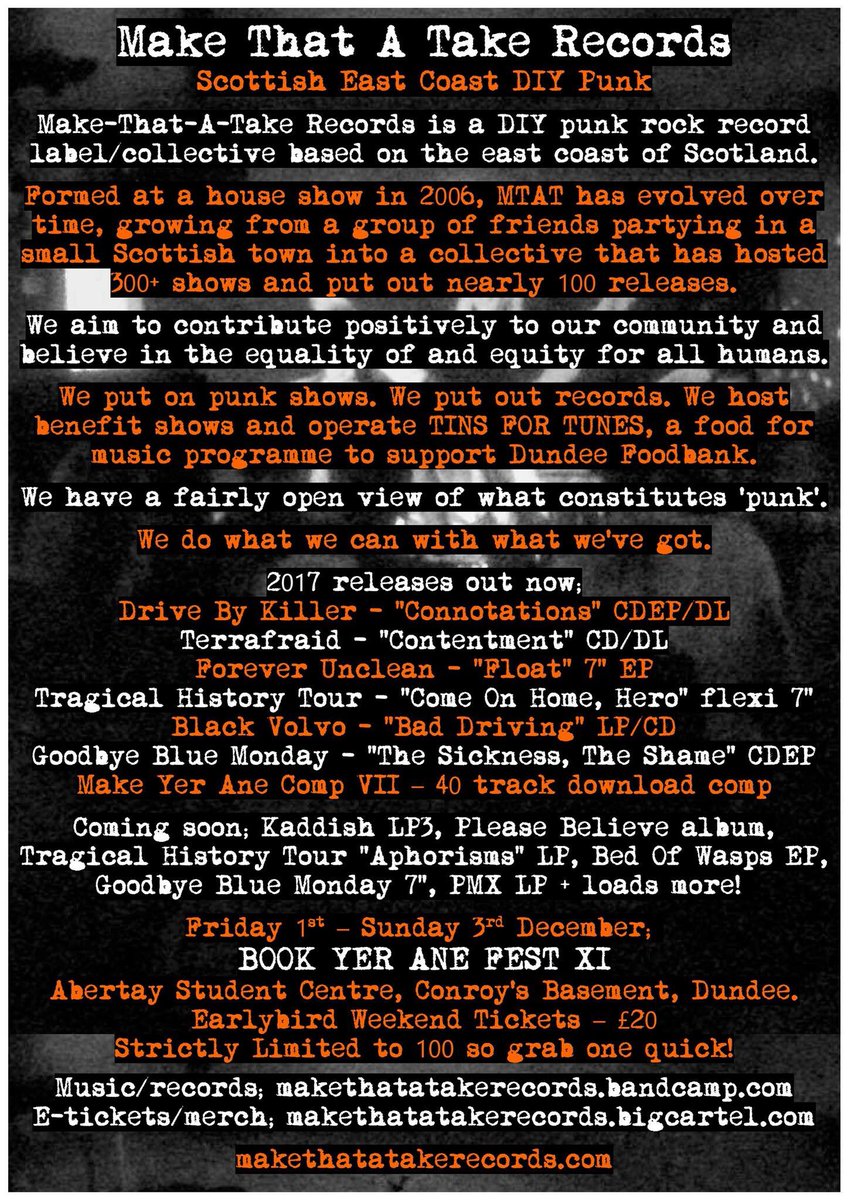 makethatatake's tweet image. BOOK YER ANE FEST XI announcements coming at the start of next month. Over 65% of Earlybird for £20 gone. Grab one; bit.ly/2w12JP5