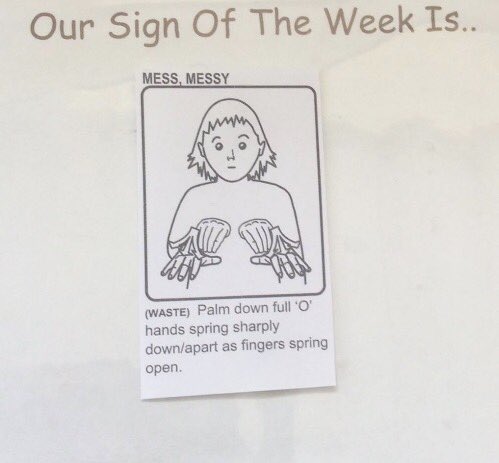 This week's Sign Of The Week is 'Messy'. See if you can sign it at home too! #fizzyfish
