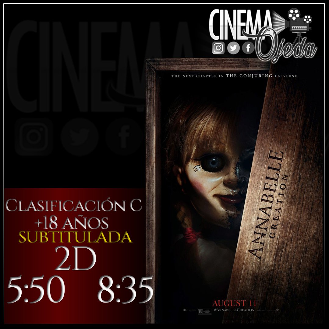 CinemaOjeda's tweet photo. Te dejamos nuestra cartelera para hoy! Taquillas abiertas a partir de la 1pm! https://t.co/96QxbN2yJa