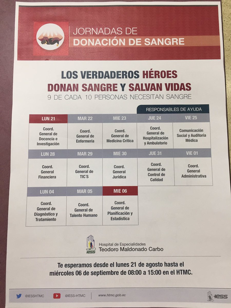 LabClinJairSilv's tweet image. #DonaSangre #SeHéroe 👏🏻👍🤝💉
Los verdaderos héroes donan sangre y salvan vidas 👏🏻👍🤝❤️💉
@IESSHTMC @iessceibos @IESSGuayas @IESSec @REspinosa_G