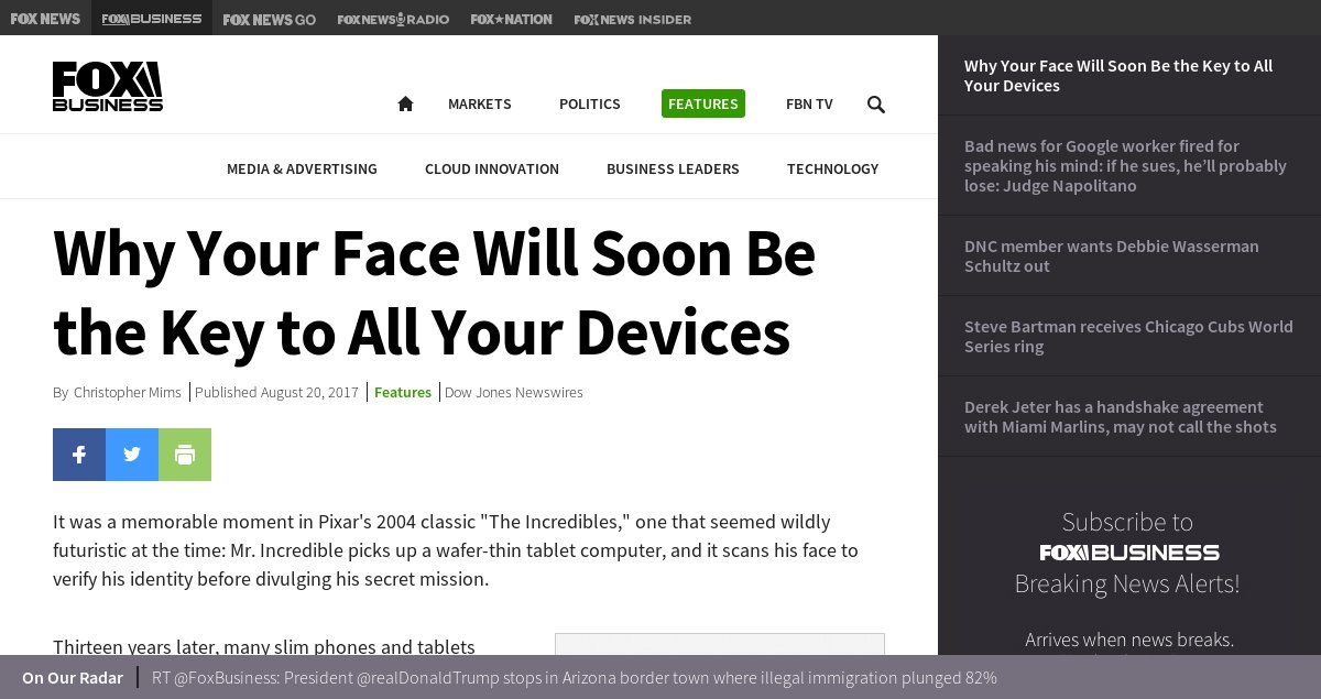 OneVisageSa's tweet photo. Why Your #Face Will Soon Be the Key to All Your Devices #3d #facialtechnology #biometrics
https://t.co/SNwmQtlsRT https://t.co/Z76ScM3ys0