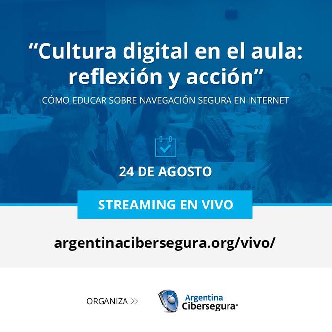 sebabortnik's tweet photo. Y recuerden, para el interior, el jueves el evento de @arg_cibersegura va por Streaming, gratis para todo el país. Imperdible. De 9 a 13:30. https://t.co/M0s1Tm5sfA