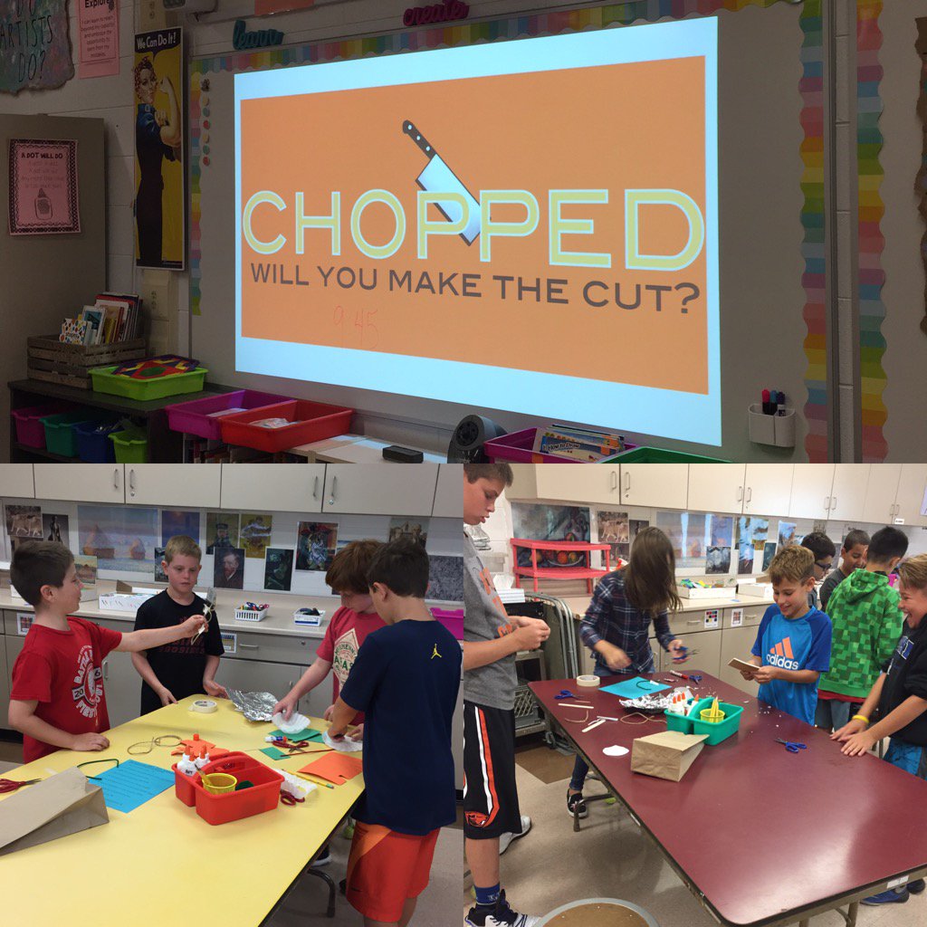 Getting our creative juices flowing in 5th! Chopped art  challenge to get the year started! #sp109 #engage109