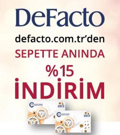 OSBKart'a özel defacto.com 'dan yapacağınız tüm alışverişlerinizde anında %15 indirim Detaylar osbkart.com 'da