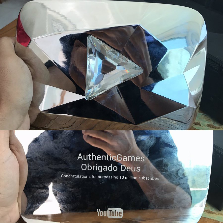 Parabéns <a href="/AuthenticGames/">AuthenticGames</a>! Você merece isso e muito mais! Que venham mais 10 Milhões! #DiamondPlayButton