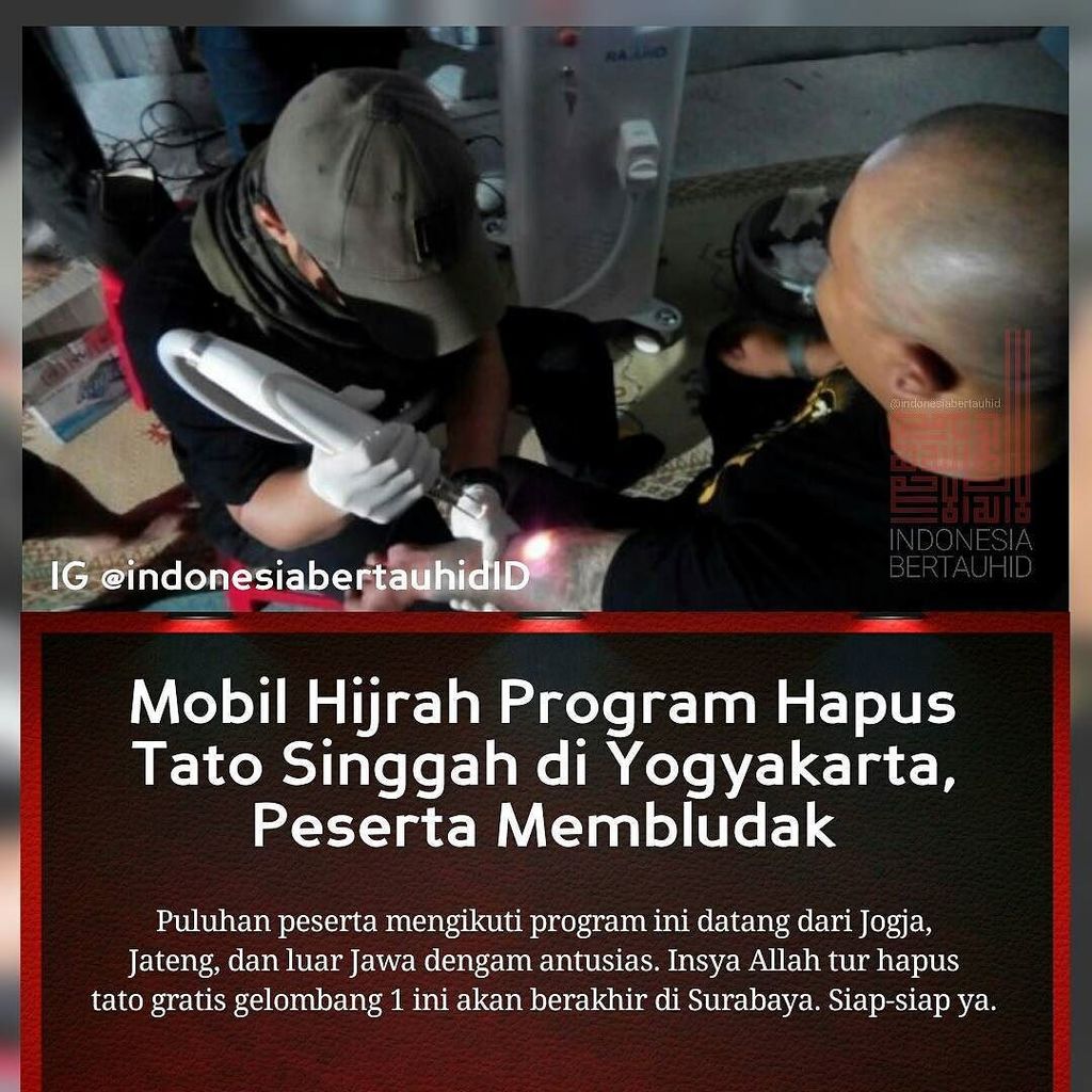 Program Layanan Hapus Tato gratis yang digagas oleh Gerak Bareng Community, Islamic Medical Service (IMS), Bank Muamalat dan DPP Hidayatull…