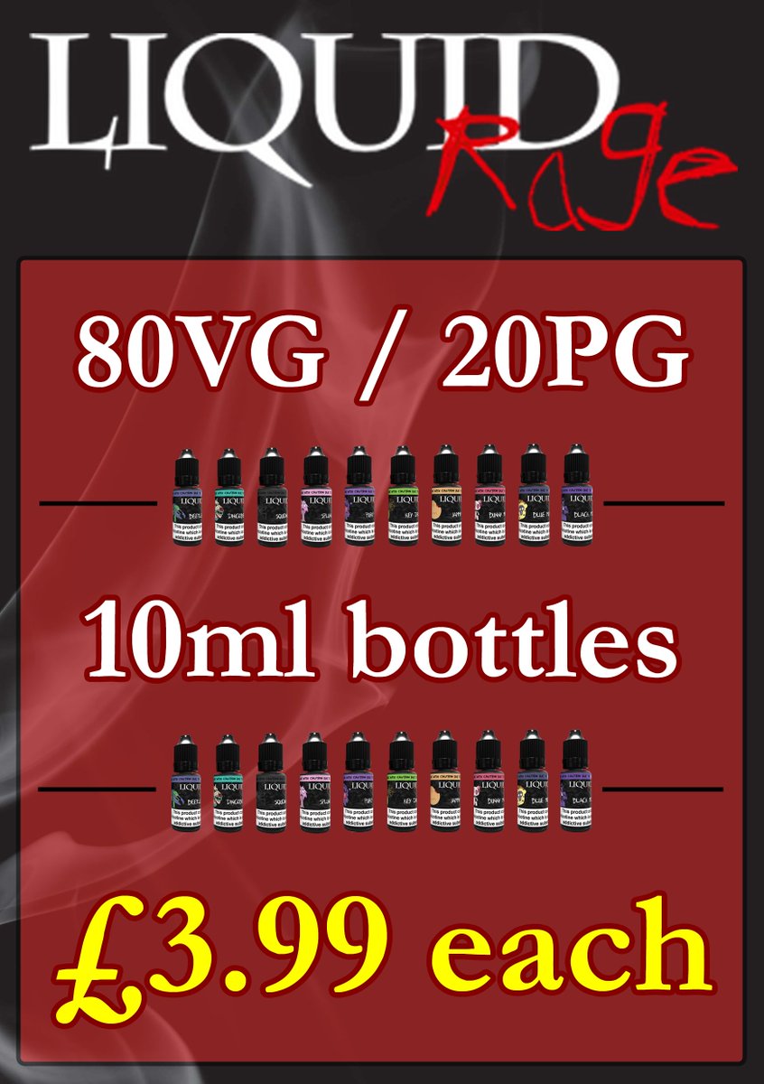 TBEC_Alfreton's tweet photo. #LIQUIDRAGE E-LIQUID BACK IN STOCK!
The Liquid Rage order has come, so all of your favourite flavours are back in!
https://t.co/zuDHPfhNm4 https://t.co/eRpLHai1yB