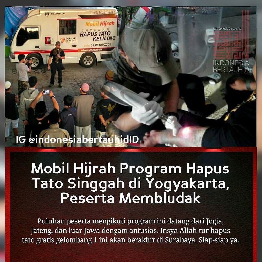 .
.
Program Layanan Hapus Tato gratis yang digagas oleh Gerak Bareng Community, Islamic Medical Service (IMS), Bank Muamalat dan DPP Hidaya…