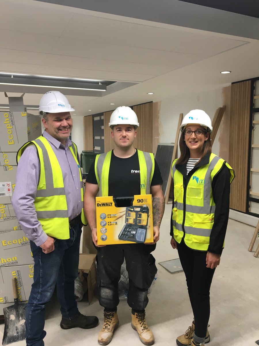 Congrats to our #apprentice joiner Cain for passing his NVQ2! Rewarded with a <a href="/DEWALTtough/">DEWALT</a> drill bit set from our Directors. Well done!
