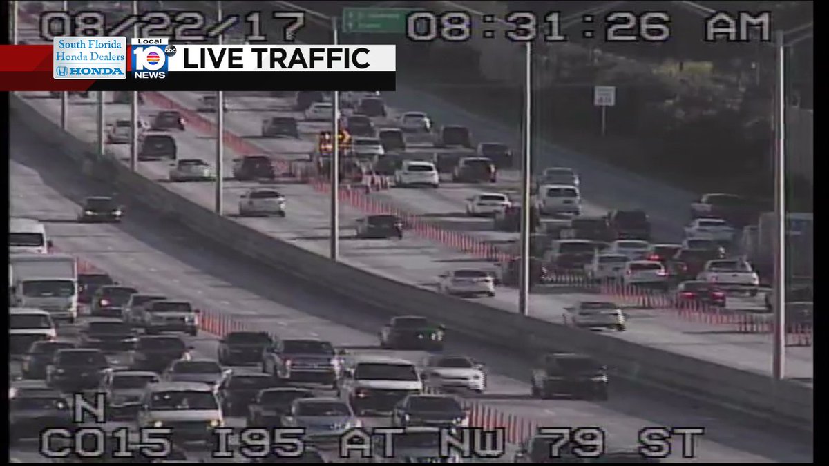 Left lane blocked on I-95 SB at NW 79th St #traffic https://t.co/PRhCSAPDEh