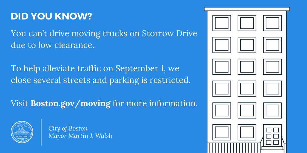 CityOfBoston's tweet image. Repeat after us: you cannot drive a moving truck on Storrow Drive. You cannot drive a moving truck on Storrow Drive...#BostonMoveIn