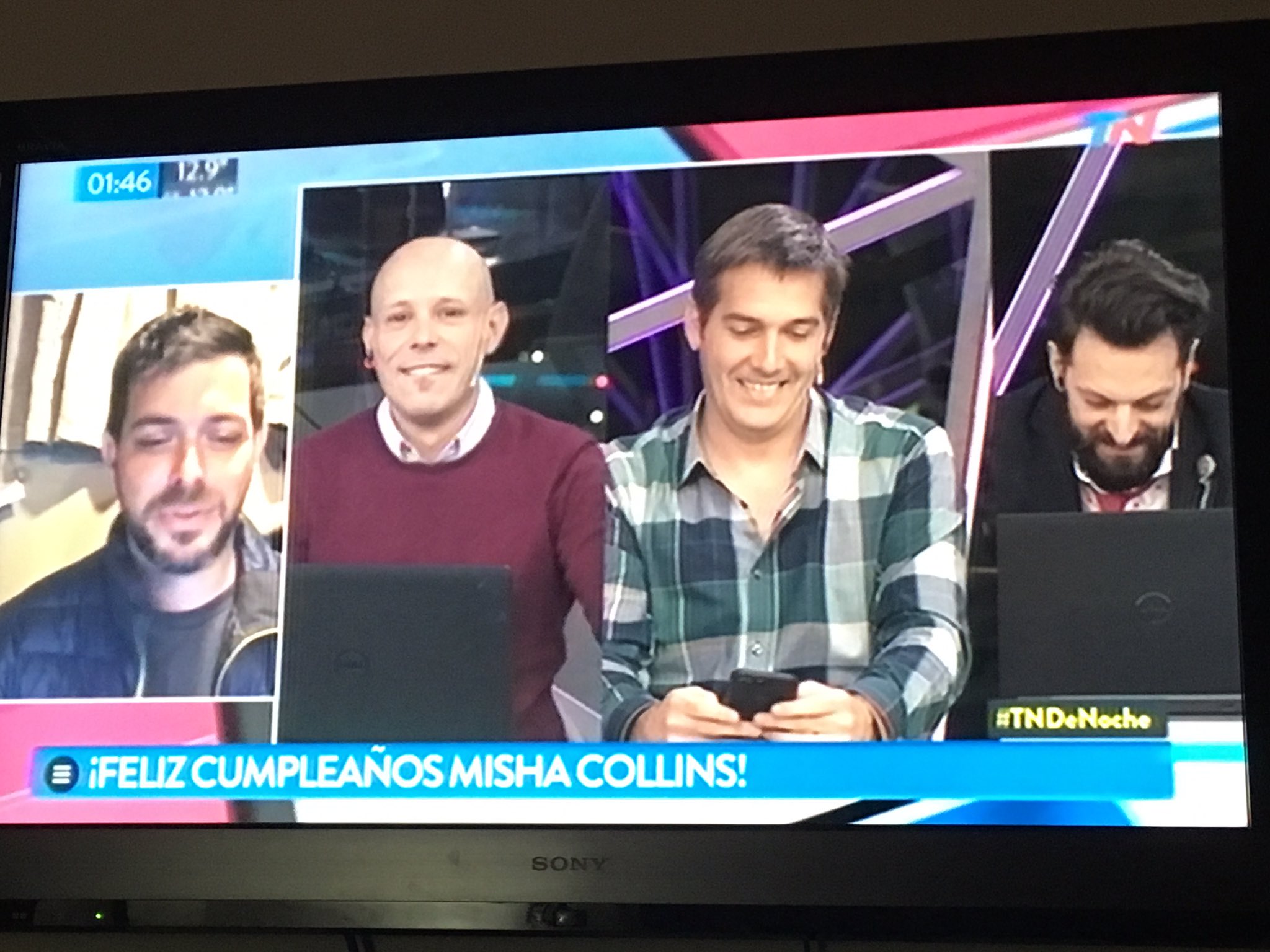   happy birthday misha collins lol here they are laughing 