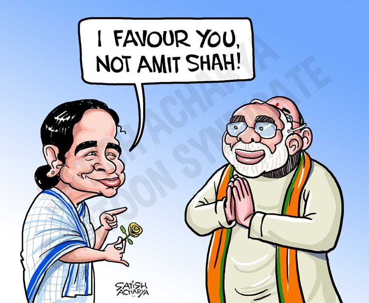 Image result for modi and mamata cartoon