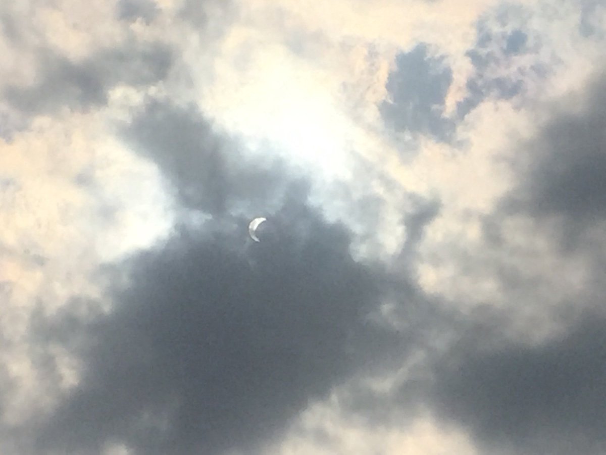 @GradeAIT <a href="/JosephReissig/">Joseph Reissig</a> It's late, but my favorite pic of the eclipse comes from my mom while she was hanging out in Cleveland with <a href="/CommAMMO/">Sean Williams</a> and <a href="/SandySocwilli/">Sandy Williams</a>!