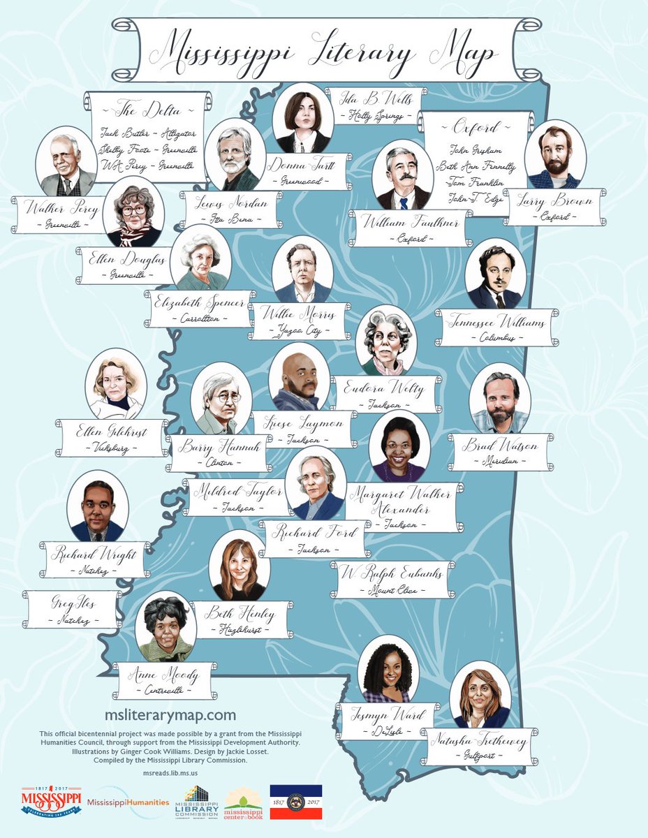 MSLibraryComm's tweet photo. Miss your chance to grab a MS #LiteraryMap Saturday at the @msbookfest? Download one here! https://t.co/QghaVhcJxf #msbookfest #mscfb https://t.co/LEMh2PMQAT