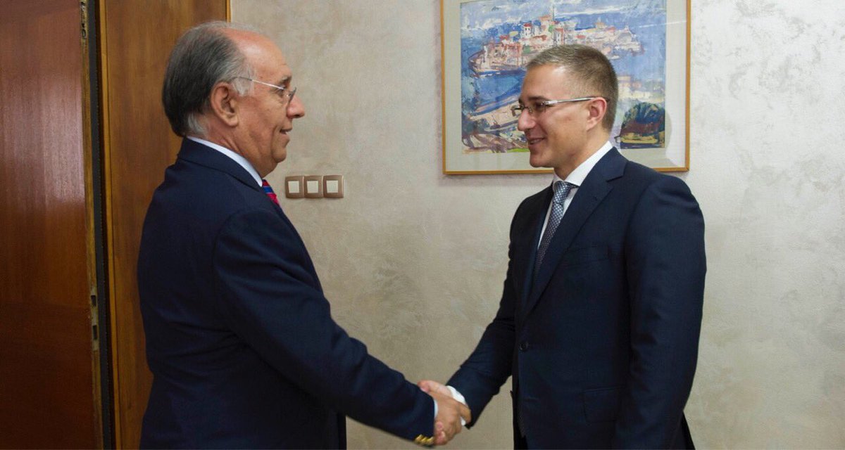 NesaStefanovic's tweet photo. Са амбасадором Аргентине разговарао сам о могућностима за унапређење сарадње, са нагласком на област борбе против трговине људима и ВТК. https://t.co/o4xBVwuHIm