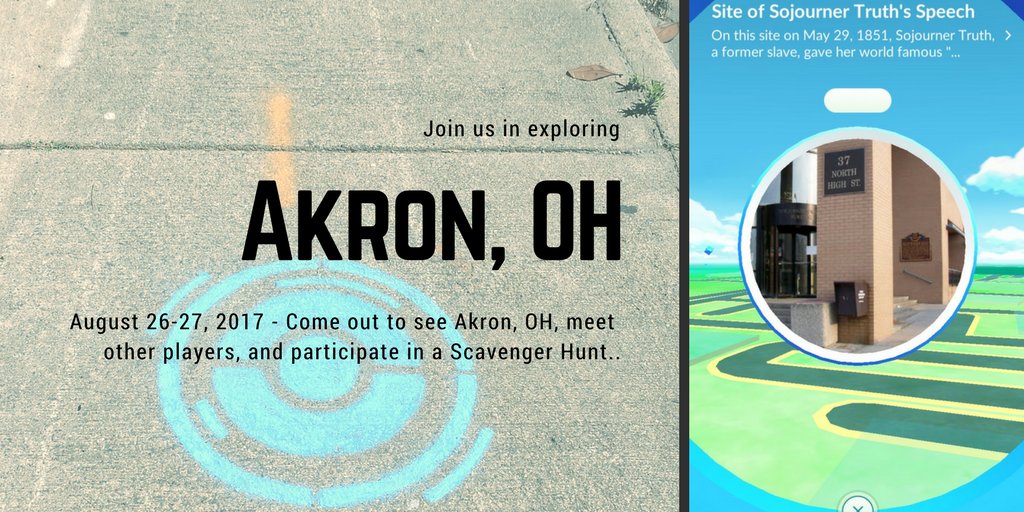 NianticSpatial's tweet image. Will you be in Akron, OH on August 26-27? Come out, explore the city &amp;amp; catch a few Pokémon. For more information: facebook.com/events/1783508…