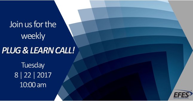 efesonline's tweet photo. Don't miss the EFES Plug and Learn tomorrow at 10:00 a.m. CST. Call 206-402-0100 Conference ID: 149036# #EFESCommunity https://t.co/2Ks28lNwUm