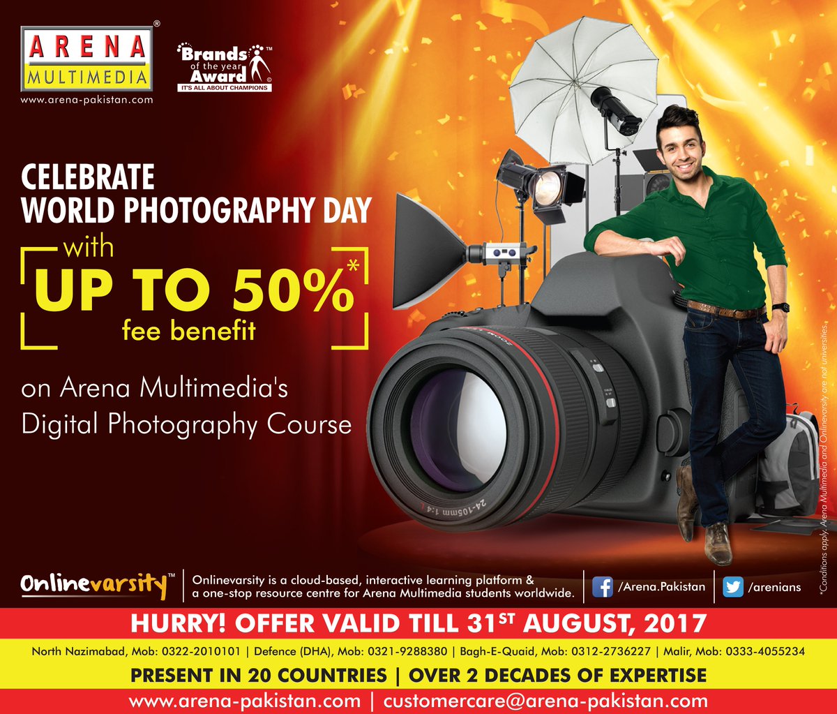 arenians's tweet photo. Get up to 50% Fees Benefit on Digital Photography Course*

* Available at Limited Arena Centres. https://t.co/oh6Fahidoz