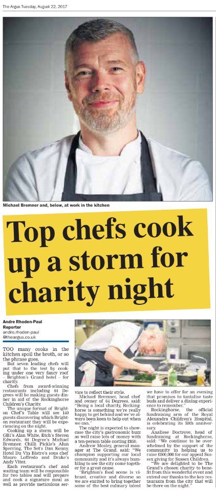 Rockinghorse67's tweet photo. As seen in @brightonargus today, 7 top chefs are coming together @GrandBrighton for @BrightonChefsT fundraiser: https://t.co/WCoYSZNYk2 https://t.co/27NdVvvl0X