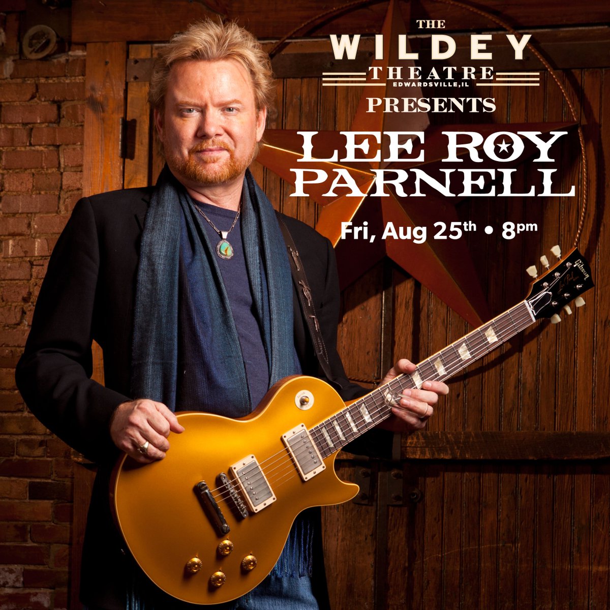 THIS FRIDAY Lee Roy Parnell will be at the #Wildey Theatre! Come out Aug 25th at 8PM for a night of #Texas #county. #leeroyparnell