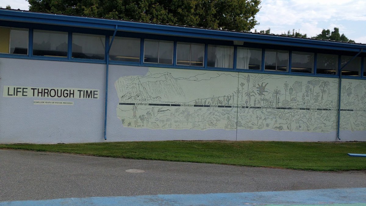 GCOESTEM's tweet image. Love this mural at Fairview Elementary in Orland, CA! #glennlearns #geologictime #evolution #sciencerules