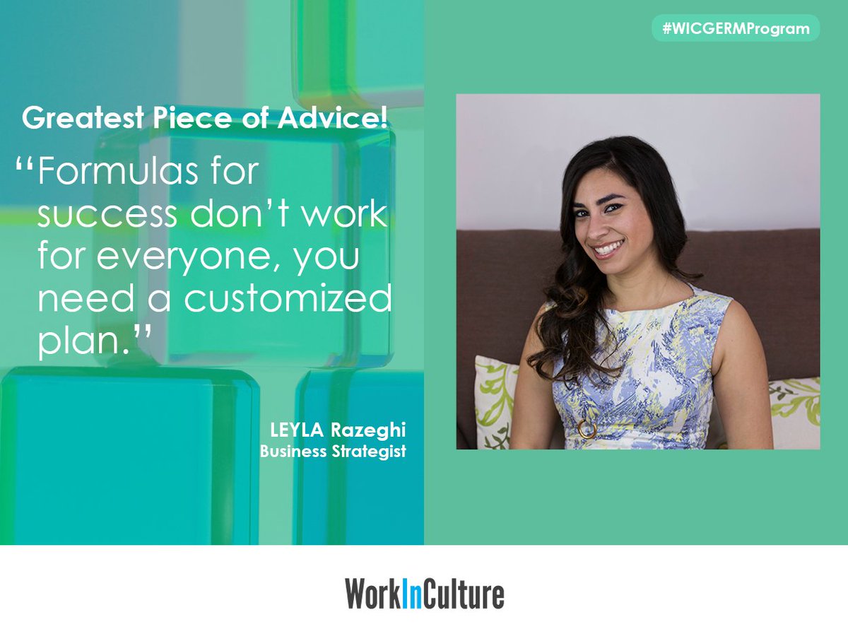 workinculture's tweet photo. Our mentors represent non-arts related fields. @leylaRD brings her strategic mgmt knowledge &amp; retail industry experience to #WICGERMProgram https://t.co/P1BMrzhvML