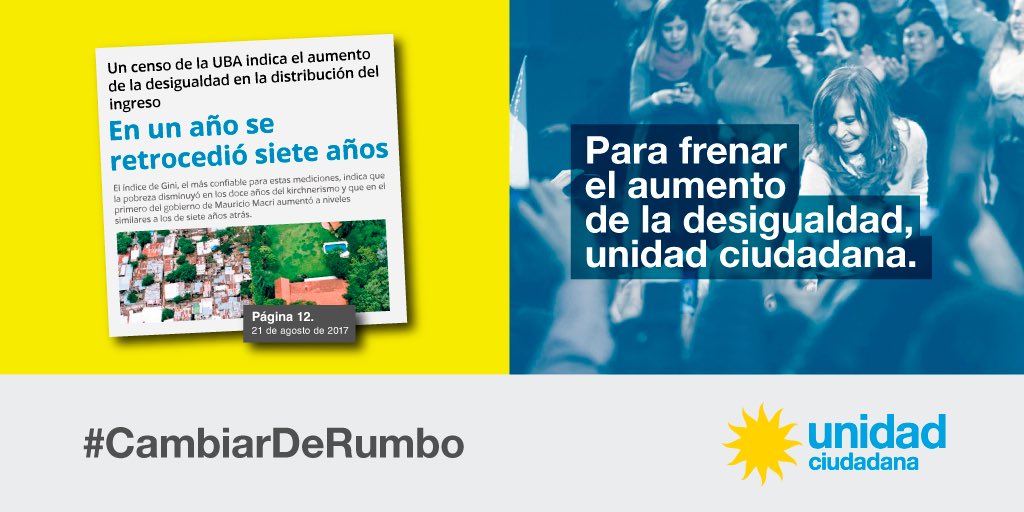 La desigualdad volvió a aumentar. Por eso la mayoría de los ciudadanos le dijeron al Gobierno que hay que #CambiarDeRumbo
