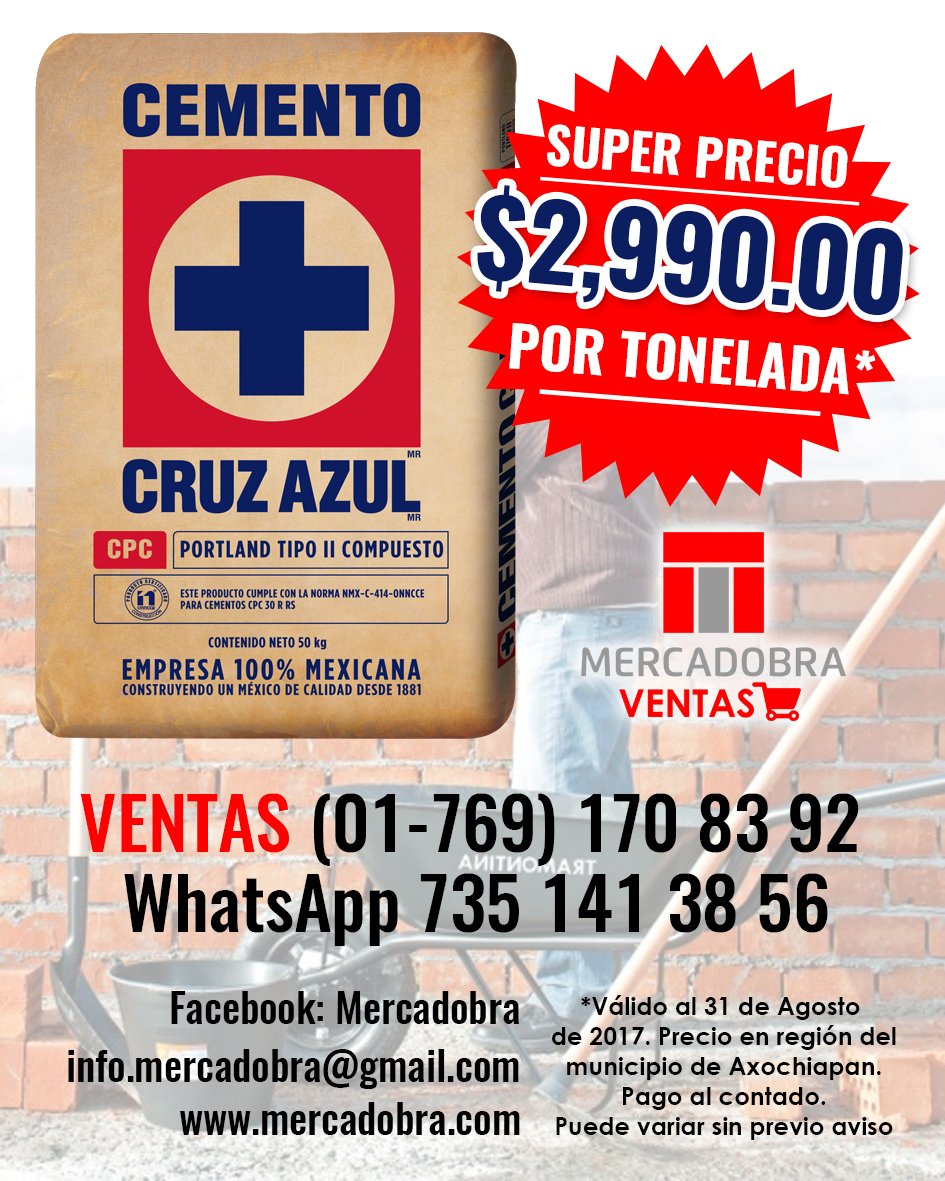 acelerador leopardo pasatiempo Mercadobra on Twitter: "¡¡ APROVECHA !! #cemento #cruzAzul a un excelente  precio. *Revisa condiciones https://t.co/wgHYxofZq6" / Twitter