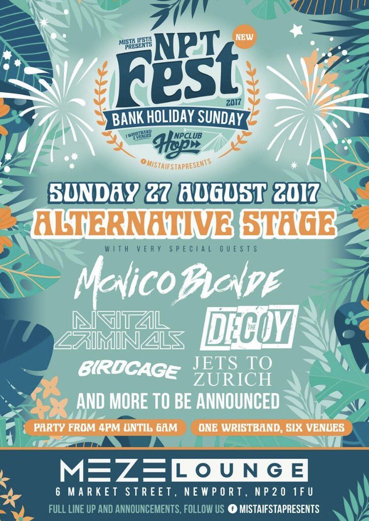 Looking forward to getting back at it and playing this one with <a href="/MonicoBlonde/">Monico Blonde</a> <a href="/TheDecoyUk/">The Decoy</a> <a href="/JetstoZurich/">Jets to Zurich</a> and loads of other bands on Sunday