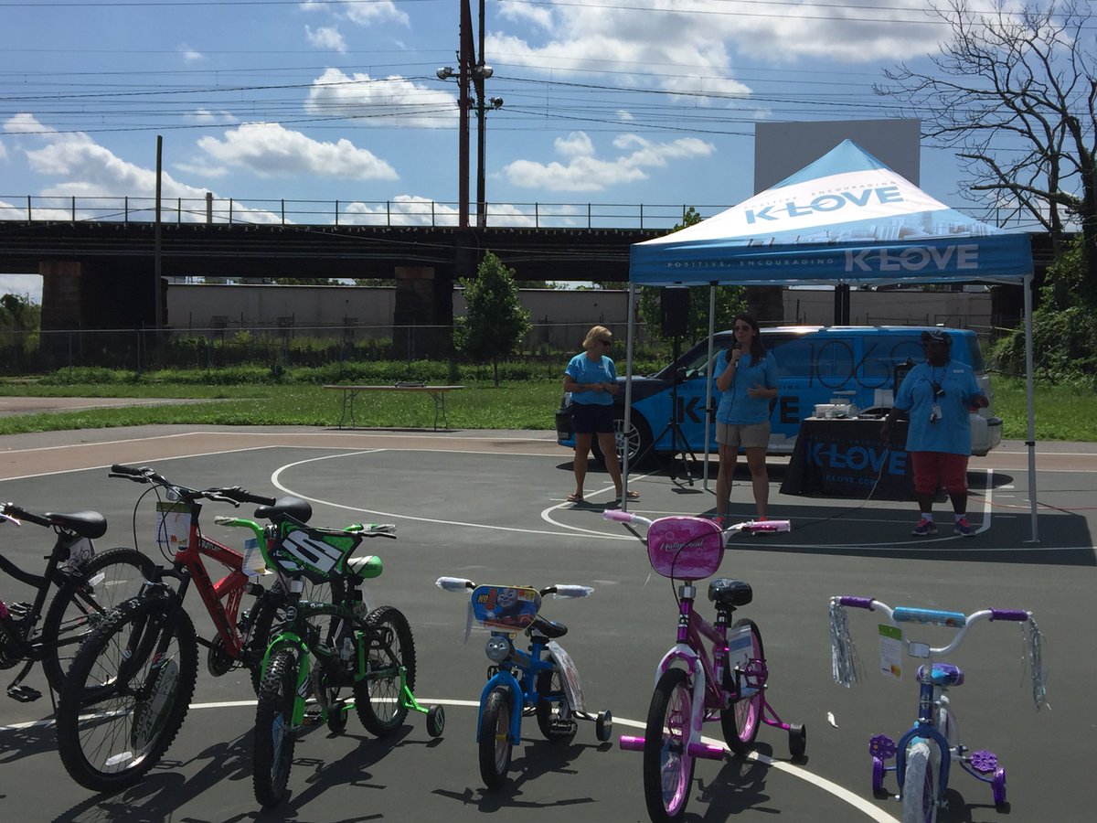 We were w/ <a href="/CityteamChester/">Cityteam Chester</a>'s Back to School Carnival in Philadelphia, PA! The day ended w/ 5 lucky families winning bikes! #KLOVECommunity
