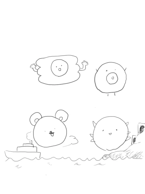 そういえば先日ぴいさんと各担当さんと友が島に旅行してきました～!
暑かったしめちゃくちゃ歩いたけど楽しかったです!
夜は仕事して、担当に『寝れると思ってる?』て2.3回言われながら寝ました!
ぴいさんが素敵な???絵日記を描いてくれたので紹介しときますね! 