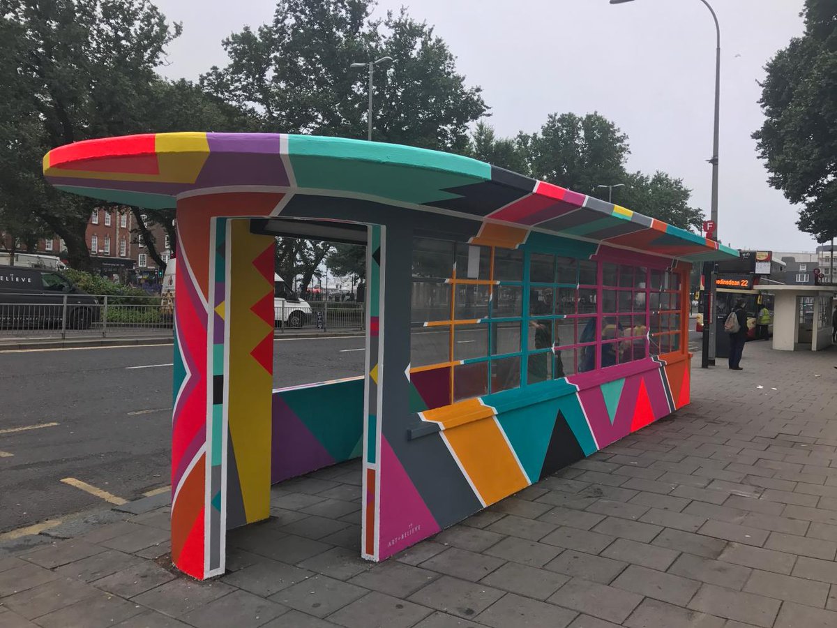 saltdigitalUK's tweet photo. Have you seen the Old Steine #PrideBusStop? Art+Believe collaborated with @BrightonHoveBus to create this colourful work of art! https://t.co/SDTjMdcc1A